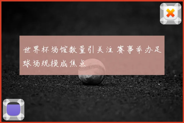 世界杯场馆数量引关注 赛事举办足球场规模成焦点